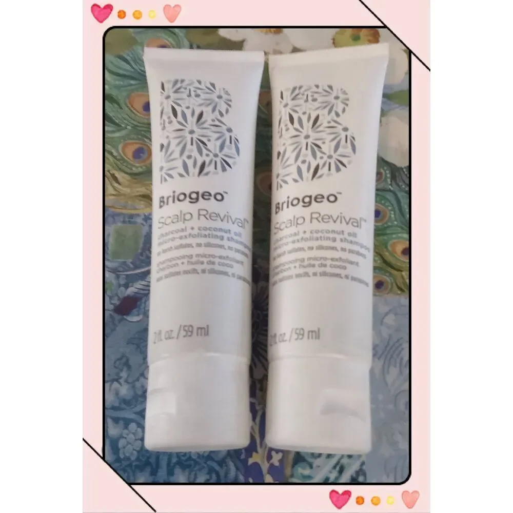 Lot of (2) New/Sealed Briogeo Scalp Revival Charcoal + Coconut Oil Shampoo~